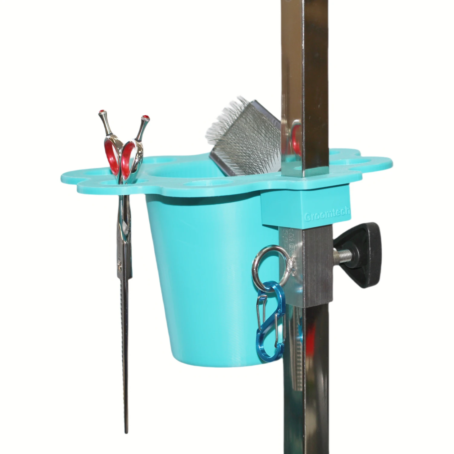 Groomtech Starflower Scissors Holder With Ring & Carabiner - Turquoise 1 Groomtech Starflower Scissors Holder With Ring & Carabiner - Turquoise