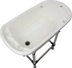 Small Portable Bath Tub For Dogs And Cats (White) -Grooming Tools Sales CZ H115W 4