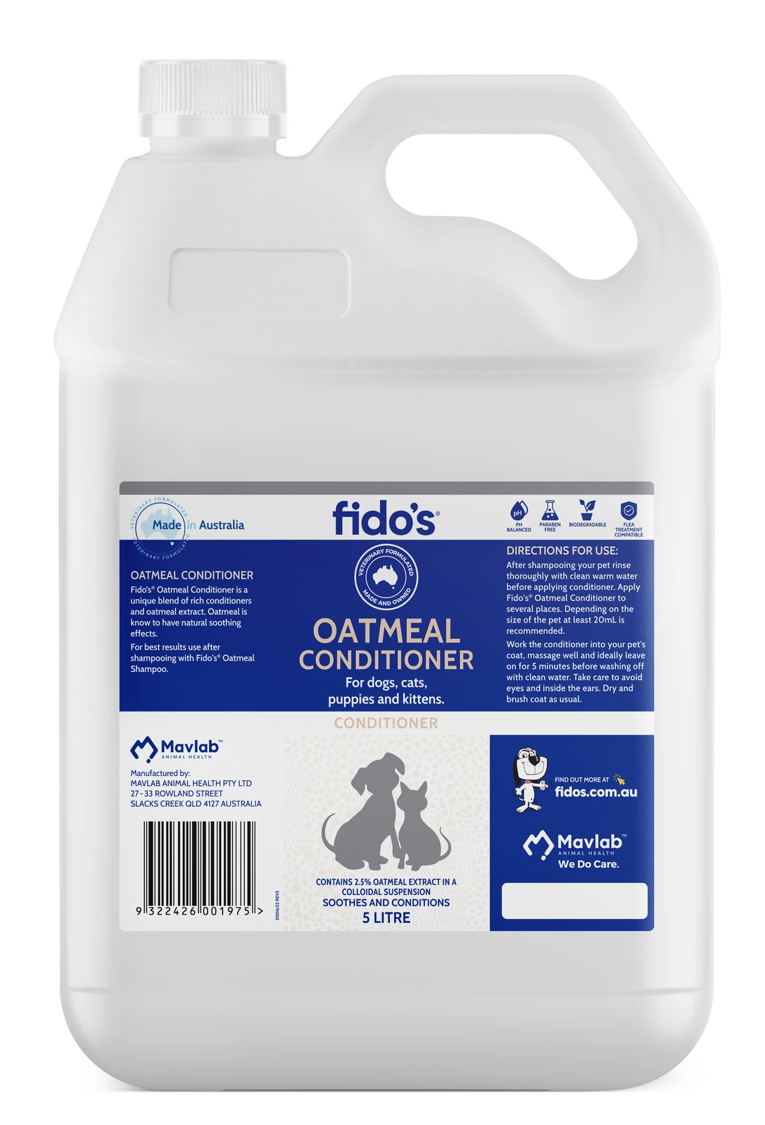 Fido's Oatmeal Conditioner 5L 1 Fido's Oatmeal Conditioner 5L
