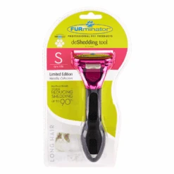 Furminator DeShedding Tool - Small Cat Long Hair Metallic [Pink]