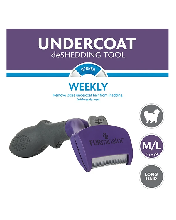 Furminator Undercoat DeShedding Tool - Medium / Large Cat Long Hair 1 Furminator Undercoat DeShedding Tool - Medium / Large Cat Long Hair