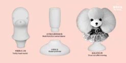Mr. Jiang Multifunction Teddy Bear Head Mannequin With Stand / Model Dog 013 -Grooming Tools Sales MJ MF01H 2