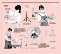 Mr. Jiang Multifunction Teddy Bear Head Mannequin With Stand / Model Dog 013 -Grooming Tools Sales MJ MF01H 4