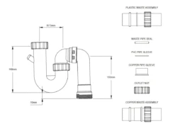 DURA Combination S&P Trap 50mm Drain Tube (Fixed)