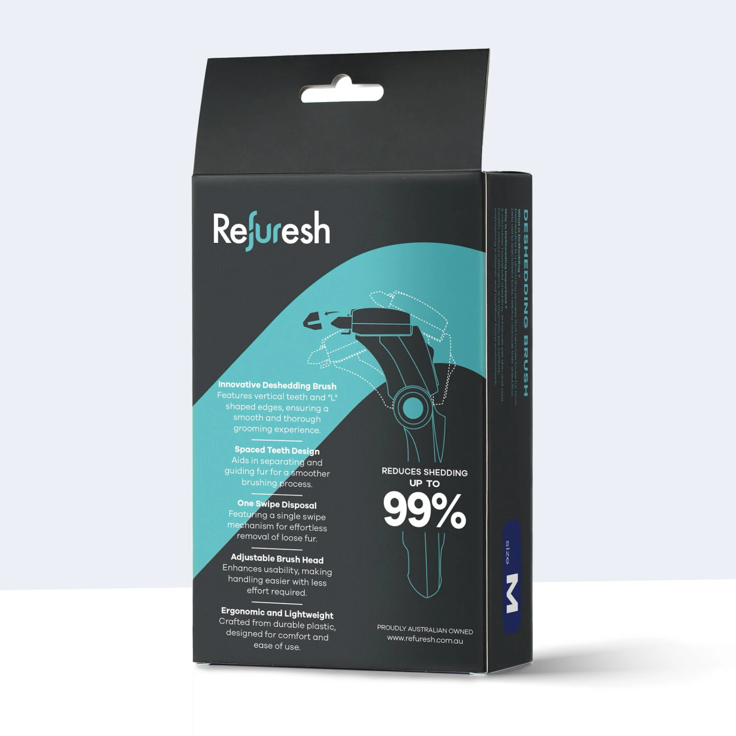 Refuresh Gentle Deshedding Brush For Long Hair - Medium, Blue 3 Refuresh Gentle Deshedding Brush For Long Hair - Medium, Blue - Image 3