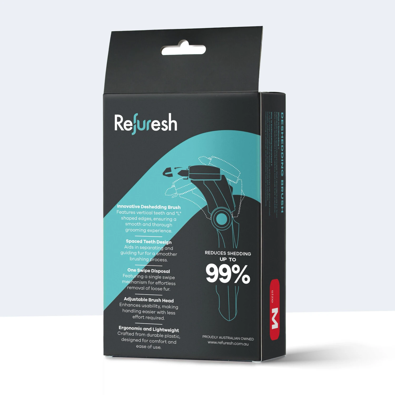 Refuresh Gentle Deshedding Brush For Long Hair - Medium, Red 3 Refuresh Gentle Deshedding Brush For Long Hair - Medium, Red - Image 3