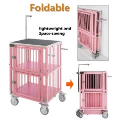 SolidPet Show Trolley 2 Berth With 5" Wheels Large - Pink -Grooming Tools Sales SP ALAC145 PI 2