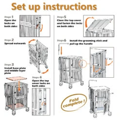 SolidPet Show Trolley 2 Berth With 5" Wheels Large - Pink