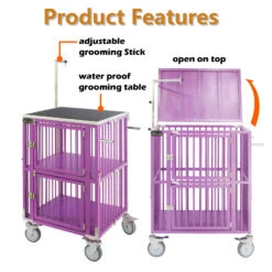 SolidPet Show Trolley 2 Berth With 5" Wheels Large - Purple -Grooming Tools Sales SP ALAC145 PU 4