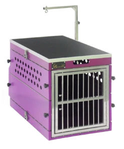 SolidPet Folding Dog Show Aircraft Cage Set With Trolley Size 2 - Purple