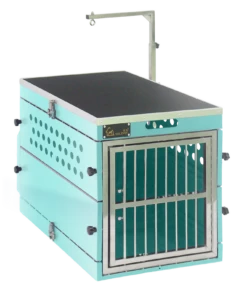 SolidPet Folding Dog Show Aircraft Cage Set With Trolley Size 2 - Teal