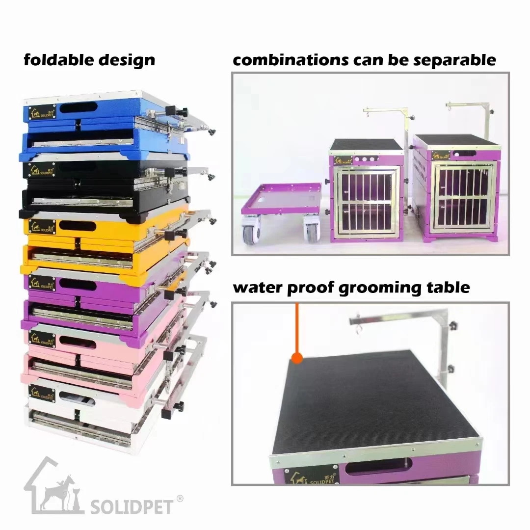 SolidPet Folding Dog Show Aircraft Cage Set With Trolley Size 3 - Orange 4 SolidPet Folding Dog Show Aircraft Cage Set With Trolley Size 3 - Orange - Image 4