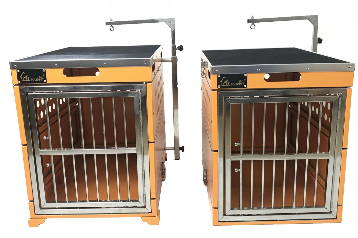 SolidPet Folding Dog Show Aircraft Cage Set With Trolley Size 3 - White 3 SolidPet Folding Dog Show Aircraft Cage Set With Trolley Size 3 - White - Image 3