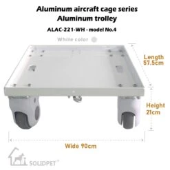 SolidPet Aircraft Cage Aluminum Trolley Size 4 [Colour: Blue] -Grooming Tools Sales SP ALAC221 3