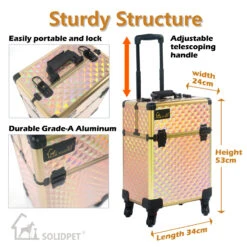 SolidPet Pro Grooming Tool Box With Trolley - Rose Gold -Grooming Tools Sales SP ALAC239 RG 2