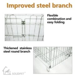 SolidPet 90cm Foldable Stainless Steel Pet Playpen -Grooming Tools Sales SP STC304 347 1 2