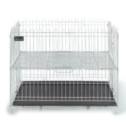 SolidPet 90cm Foldable Stainless Steel Pet Playpen