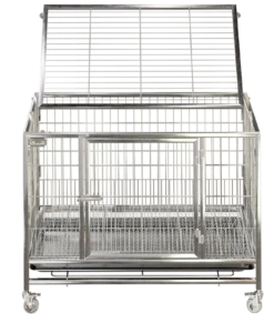 SolidPet Stainless Steel Foldable Dog Crate With Wheels -Grooming Tools Sales SP STC304 385 2