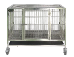 SolidPet Stainless Steel Foldable Dog Crate With Wheels -Grooming Tools Sales SP STC304 385 3