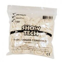 Show Tech Finger Condoms White 100 Pack - Medium