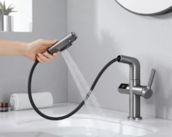 Smart Pull-out Faucet Water Mixer With Hot/Cold, LED Temperature Display