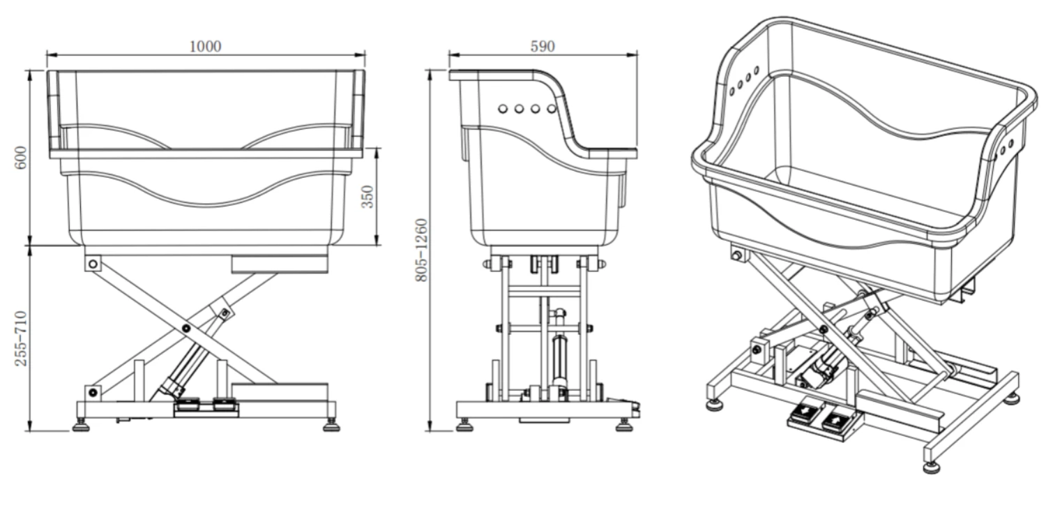 Aeolus Fiberglass Electric Lifting Bath Tub BTF90 - White 2 Aeolus Fiberglass Electric Lifting Bath Tub BTF90 - White - Image 2