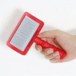 KissGrooming Slicker Brush With Ergonomic Handle - Long Soft Teeth