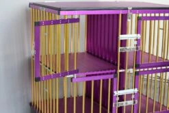 Aeolus 4-Berth Show Trolley With 6" Rubber Wheels - Large [Gold And Purple] -Grooming Tools Sales T KB511NAF GP Kit6W 4