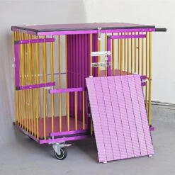 Aeolus 4-Berth Show Trolley With 6" Rubber Wheels - Large [Gold And Purple] -Grooming Tools Sales T KB511NAF GP Kit6W 5