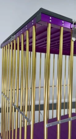 Aeolus 1-Berth Show Trolley With 6" Rubber Wheels - Large [Gold And Purple] -Grooming Tools Sales T KB511NAO GP Kit6W 2