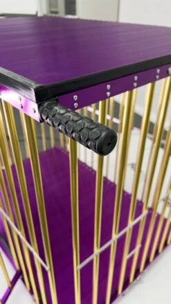 Aeolus 1-Berth Show Trolley With 6" Rubber Wheels - Large [Gold And Purple] -Grooming Tools Sales T KB511NAO GP Kit6W 4