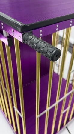 Aeolus 2-Berth Show Trolley With 6" Rubber Wheels [Gold And Purple] -Grooming Tools Sales T KB511NAT GP Kit6W 5