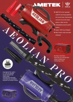 Aeolus Aeolian PRO Grooming Blaster Dryer With Heater - Valentine Red 6 Aeolus Aeolian PRO Grooming Blaster Dryer With Heater - Valentine Red -Grooming Tools Sales T TD901GTP RD 1