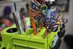 Vanity Fur Custom Cube Caddy With Pole And Tabletop - Lime Green -Grooming Tools Sales VF CCC LMG 3