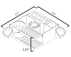 Vanity Fur Mini Cube Caddy With Pole And Tabletop - Jolly Blue 12 Vanity Fur Mini Cube Caddy With Pole And Tabletop - Jolly Blue -Grooming Tools Sales VF MCC JBL