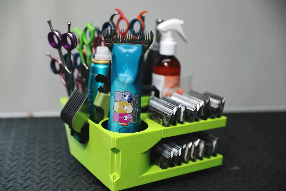 Vanity Fur Mini Cube Caddy With Pole And Tabletop - Magenta 2 Vanity Fur Mini Cube Caddy With Pole And Tabletop - Magenta - Image 2